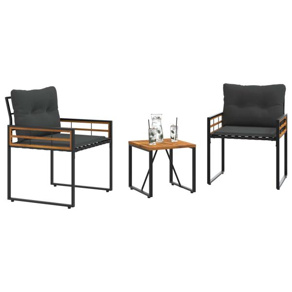 Gartenmöbel Set mit Kissen 3 pcs Blassgrau