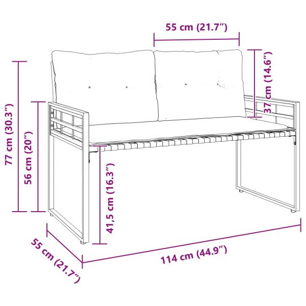 Holz-Lagenbank mit Kissen Uni Türkis 114 x 55 x 77 cm