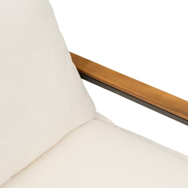 Bank mit Kissen Beige und Cremeweiß 115 x 65 x 72 cm Rattan