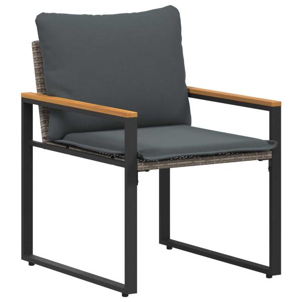 Möbelsets mit Kissen 3 pcs Grau und Dunkelgrau Rattan