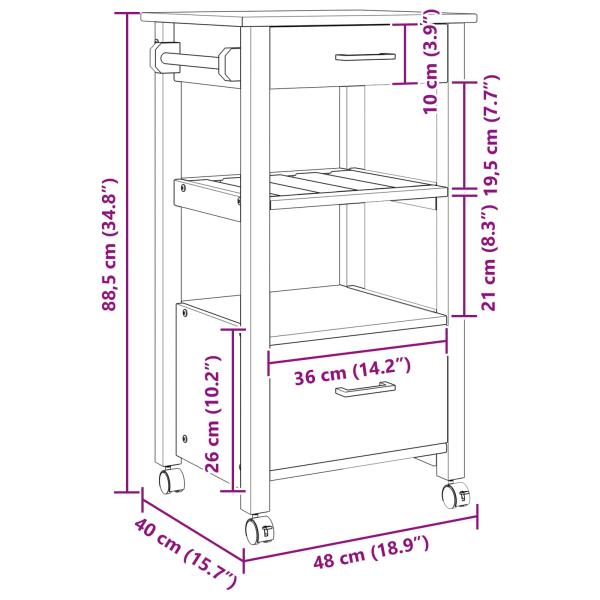 Küchentrolley Uni Schwarz