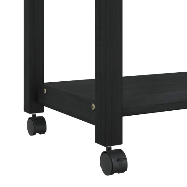 Küchentrolley MONZA Schwarz 60 x 40 x 88,5 cm Massivholz Kiefer