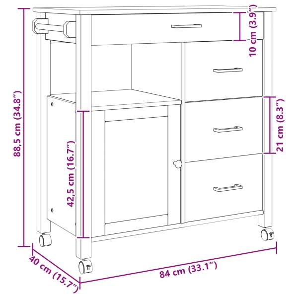 Küchentrolley Uni Schwarz
