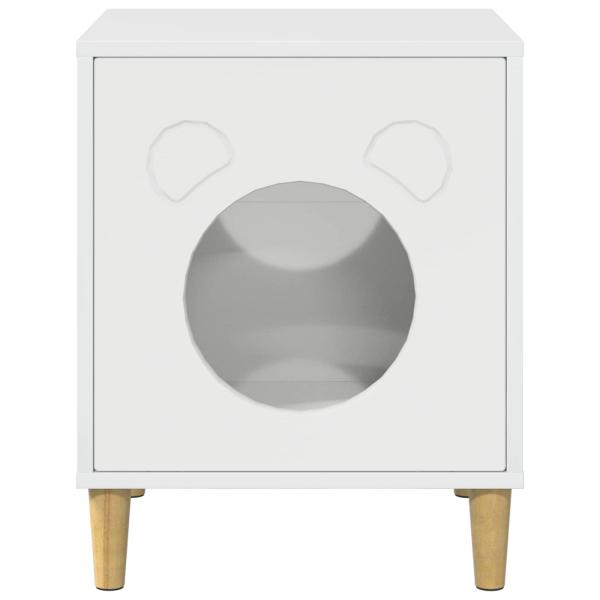 Katzenhaus Glänzend Weiß 42,5 x 40 x 52,5 cm Holzwerkstoff