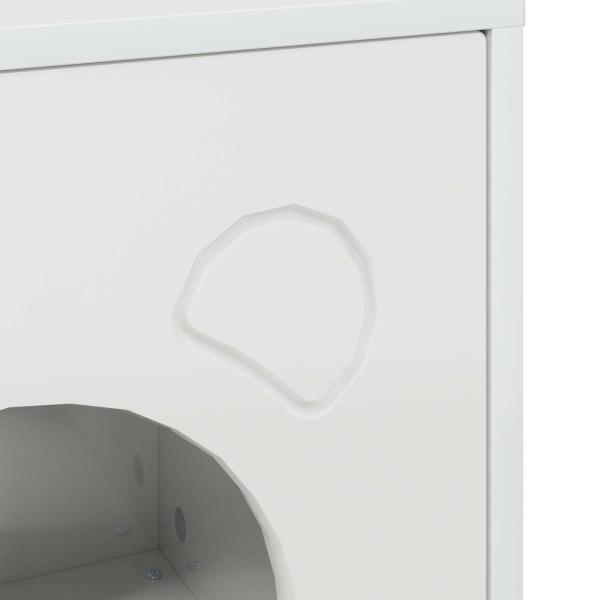 Katzenhaus Glänzend Weiß 42,5 x 40 x 52,5 cm Holzwerkstoff