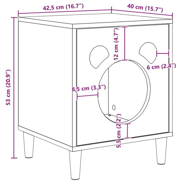 Katzenhaus Altholz 42,5 x 40 x 52,5 cm Holzwerkstoff