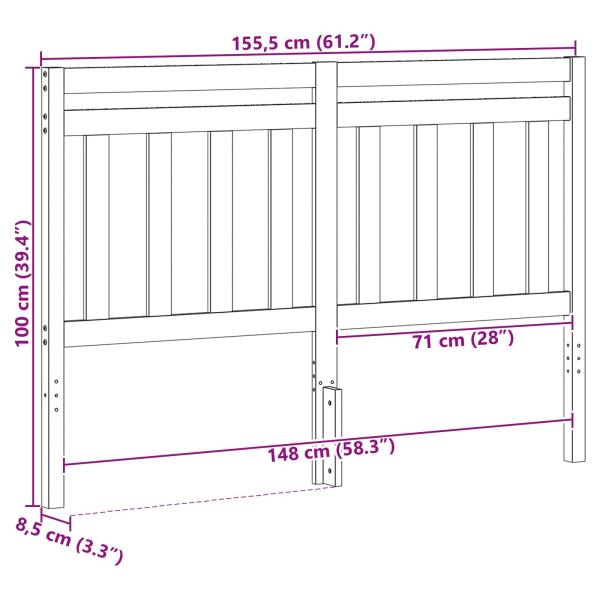 Kopfteil mit Kopfteil Wachsbraun 155,5 x 100 cm