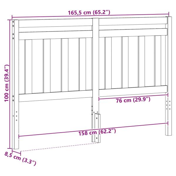 Kopfteil mit Kopfteil Wachsbraun 165,5 x 100 cm