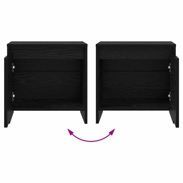 Nachttisch Schwarz Eichen-Optik 45 x 34 x 44,5 cm Holzwerkstoff