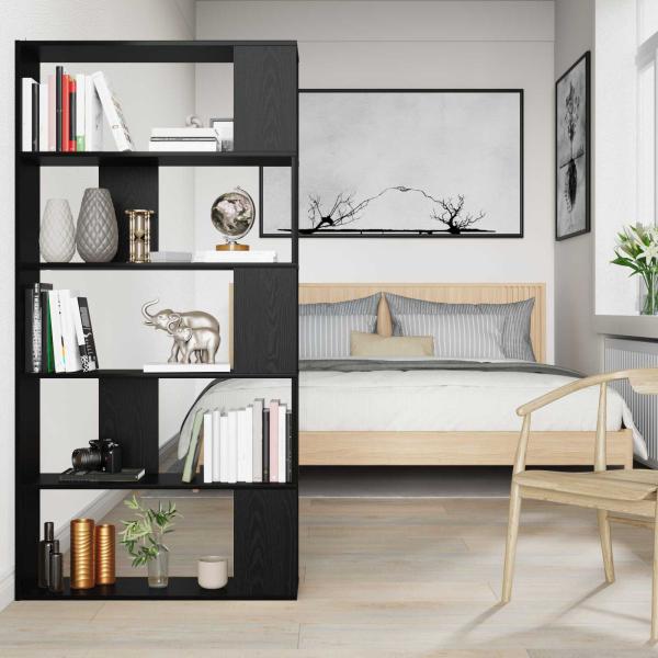 Bücherregal 80 x 24 x 159 cm Holzwerkstoff Schwarz Eichen-Optik
