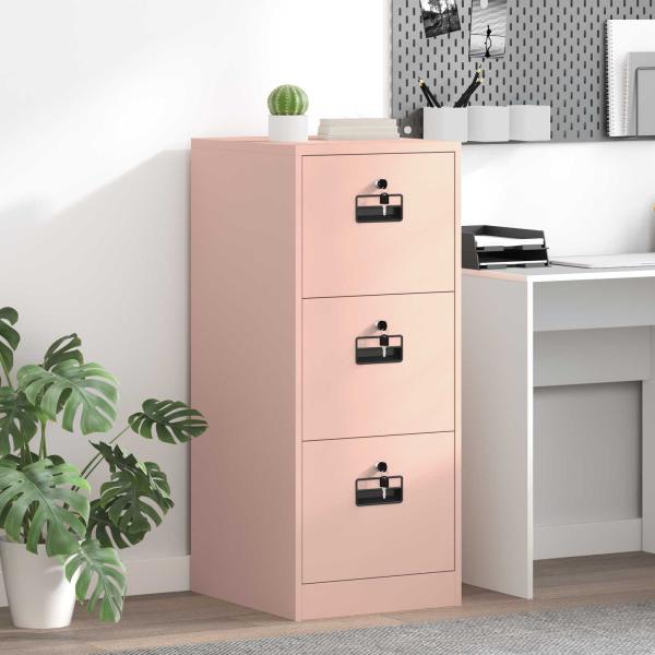 ARDEBO.de - Aktenschrank Rosa 44 x 50 x 106,5 cm Kaltgewalzter Stahl