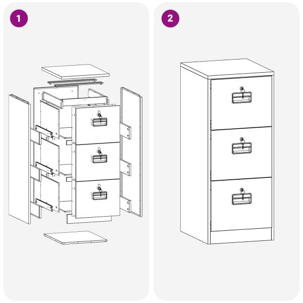 Aktenschrank Anthrazit 44 x 50 x 106,5 cm Kaltgewalzter Stahl