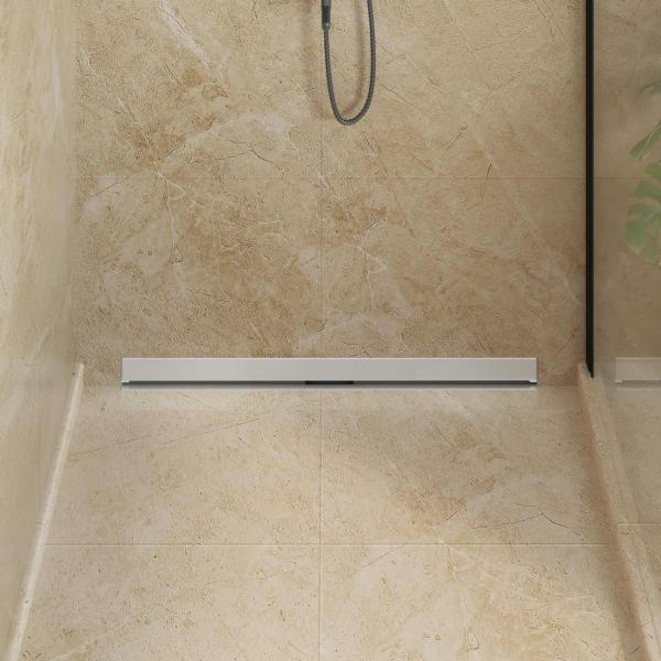 Wandmontierter Duschablauf Silber 90 cm Edelstahl 304