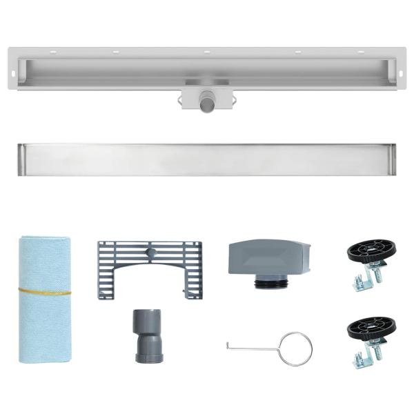 Wandmontierter Duschablauf Silber 90 cm Edelstahl 304