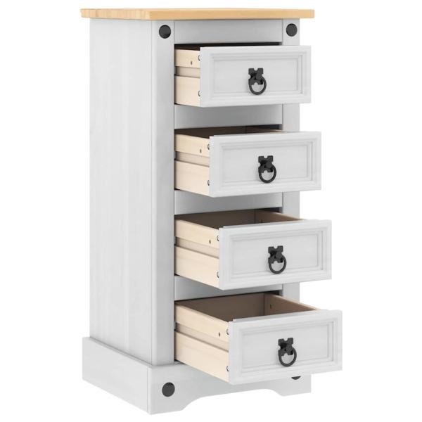 Nachttisch Weiß 35 x 32,5 x 74 cm Massives Kiefernholz