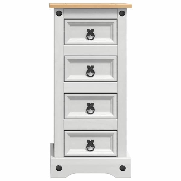 Nachttisch Weiß 35 x 32,5 x 74 cm Massives Kiefernholz