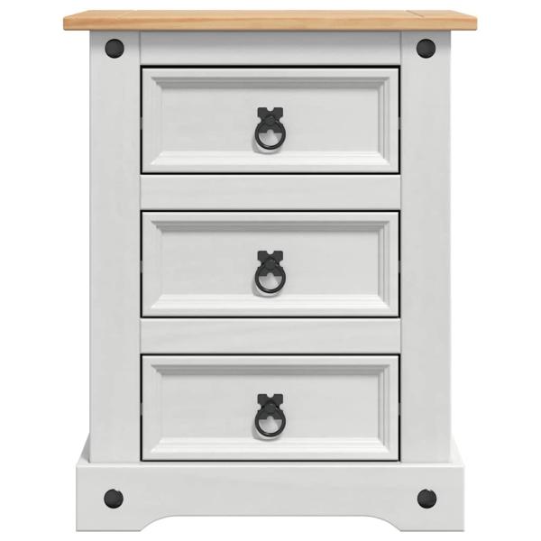 Nachttisch Weiß 53 x 39 x 66 cm Massives Kiefernholz