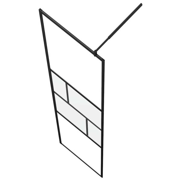 Walk-in Duschwand Schwarz 80 x 195 x 0,5 cm Glas und Aluminium