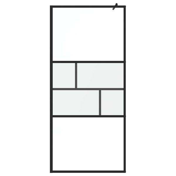 Walk-in Duschwand Schwarz 80 x 195 x 0,5 cm Glas und Aluminium