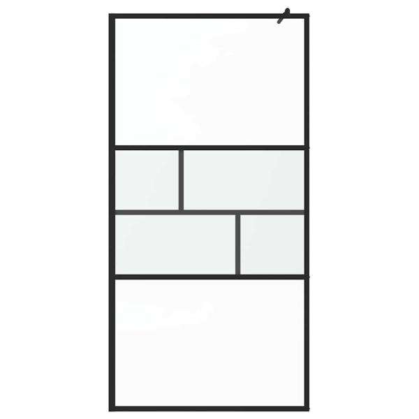 Walk-in Duschwand Schwarz 80 x 195 x 0,5 cm Glas und Aluminium