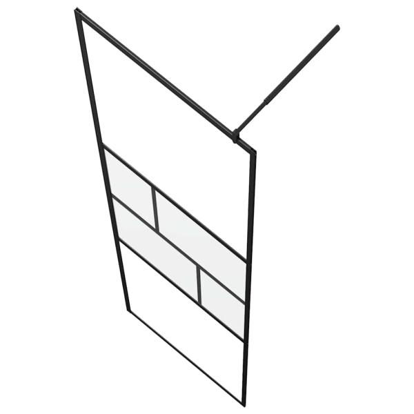 Walk-in Duschwand Schwarz 80 x 195 x 0,5 cm Glas und Aluminium