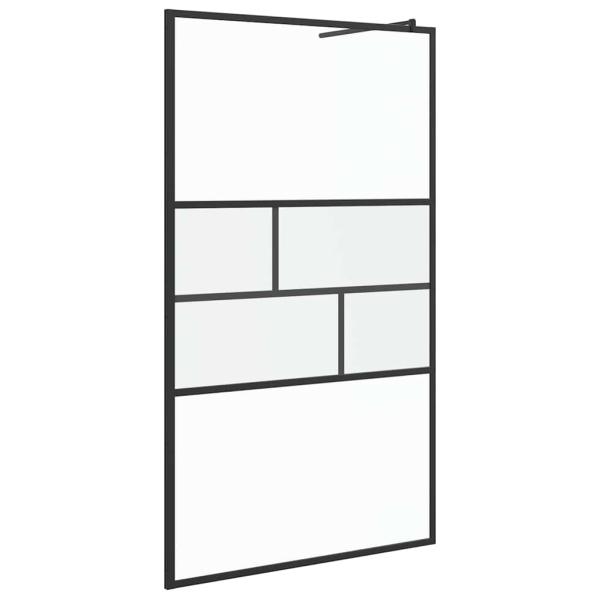 Walk-in Duschwand Schwarz 80 x 195 x 0,5 cm Glas und Aluminium