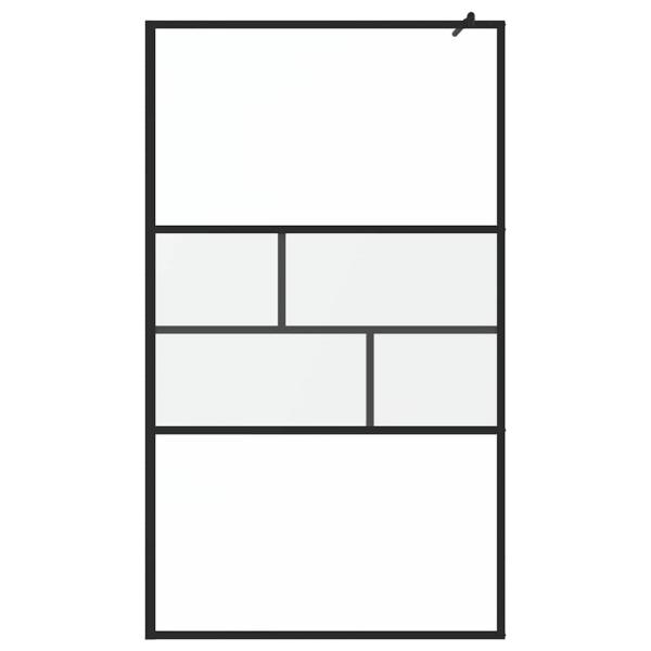 Walk-in Duschwand Schwarz 80 x 195 x 0,5 cm Glas und Aluminium