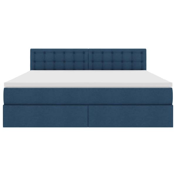 Bett mit Stauraum und LED Blau 180 x 200 cm Polyester