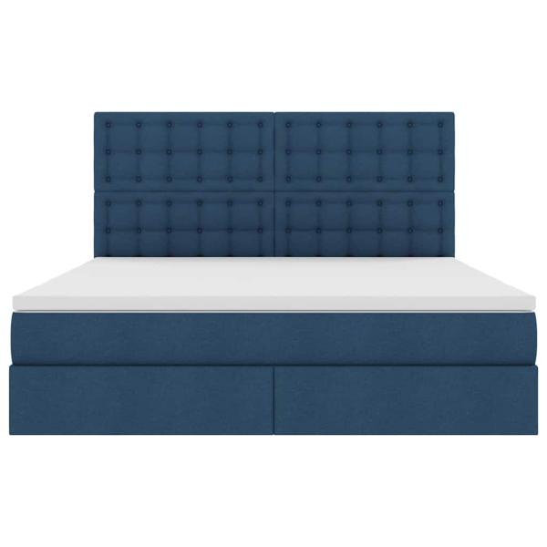 Bett mit Stauraum und LED Blau 180 x 200 cm Polyester