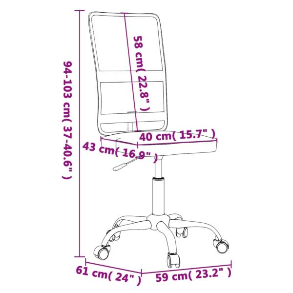 Bürostuhl Höhenverstellbar Blau Netzstoff
