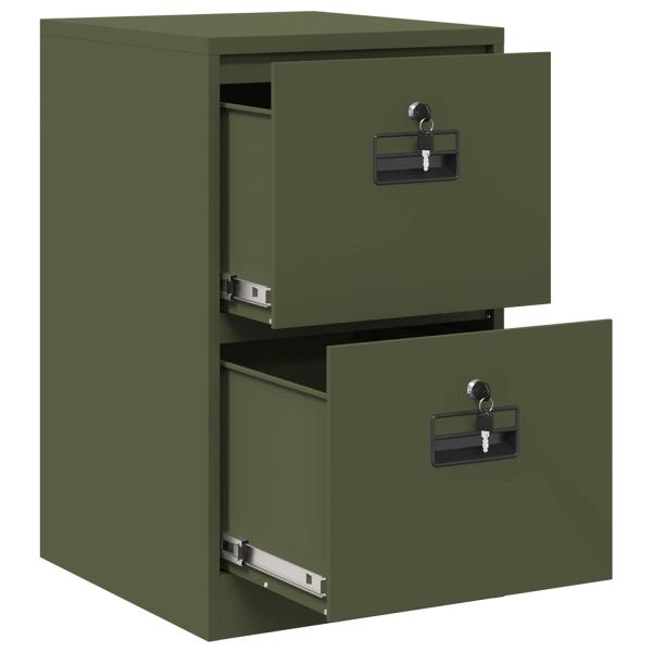 Aktenschrank Olive Grün 44 x 50 x 106,5 cm Kaltgewalzter Stahl