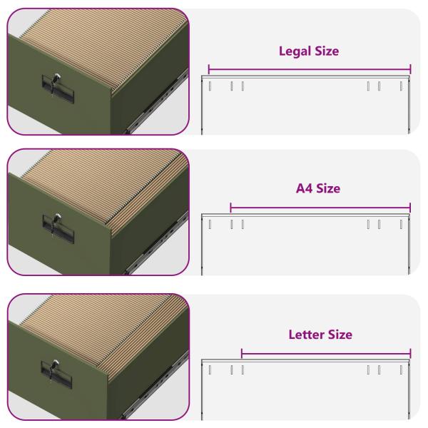 Aktenschrank Olive Grün 44 x 50 x 106,5 cm Kaltgewalzter Stahl