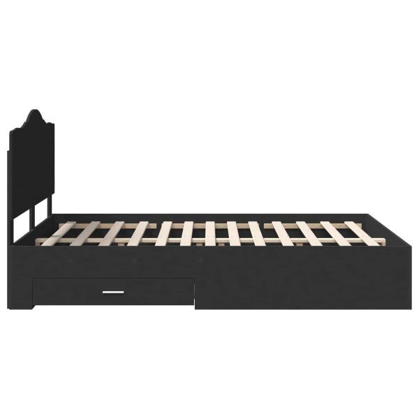 Bettrahmen mit Kopfteil Schwarz 140 x 190 cm Holzwerkstoff