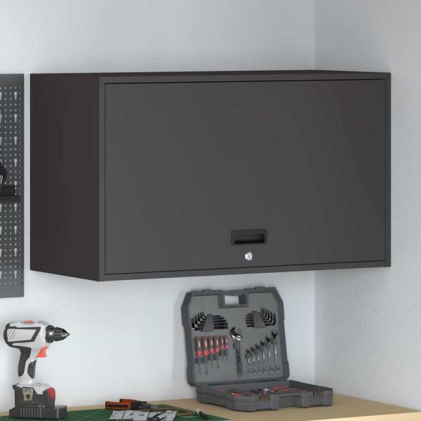 ARDEBO.de - Wandschrank für die Garage mit Gasdrucklift-Tür Schwarz
