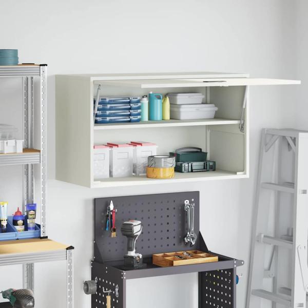 Wandschrank für die Garage mit Gasdrucklift-Tür Weiß