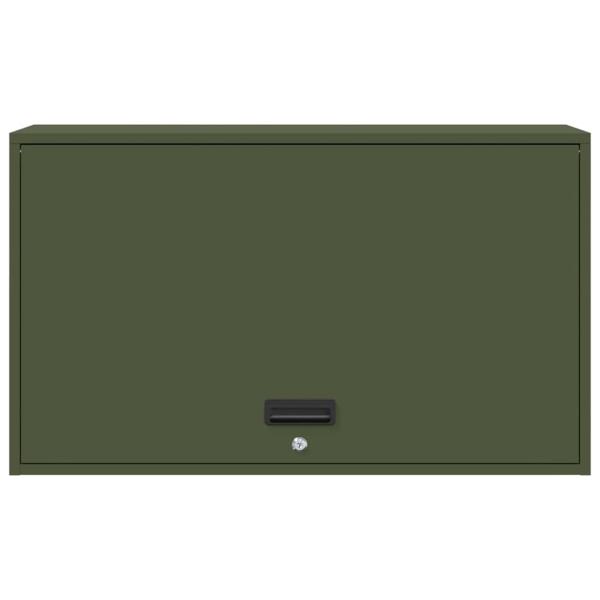 Wandschrank für die Garage mit Gasdrucklift-Tür Olivgrün