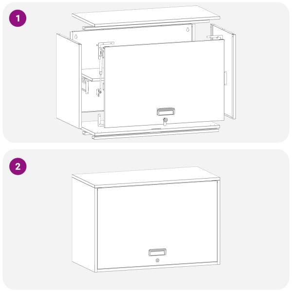 Wandschrank für die Garage mit Gasdrucklift-Tür Schwarz