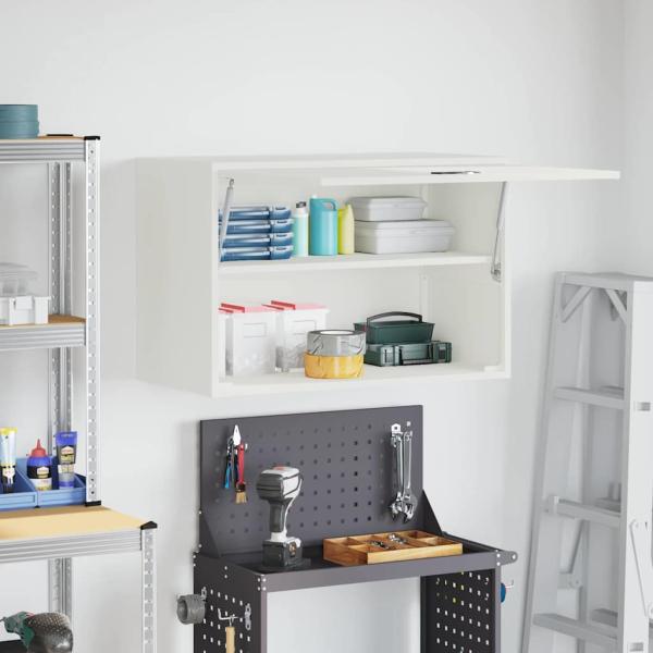 Wandschrank für die Garage mit Gasdrucklift-Tür Weiß