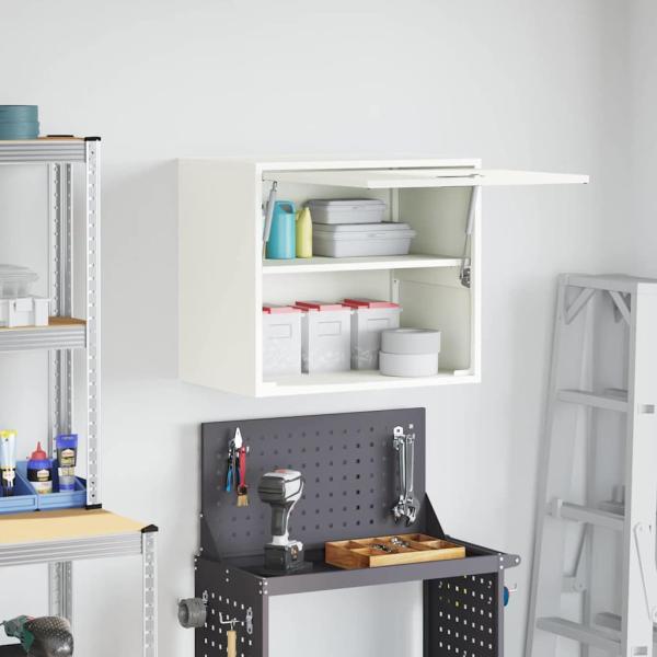 Wandschrank für die Garage mit Gasdrucklift-Tür Weiß