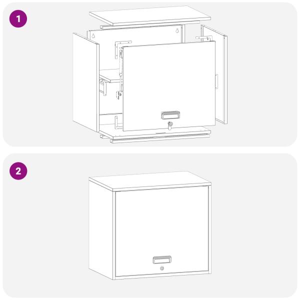 Wandschrank für die Garage mit Gasdrucklift-Tür Olivgrün