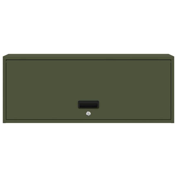 Wandschrank für die Garage mit Gasdrucklift-Tür Olivgrün