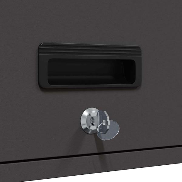 Wandschrank für die Garage mit Gasdrucklift-Tür Schwarz