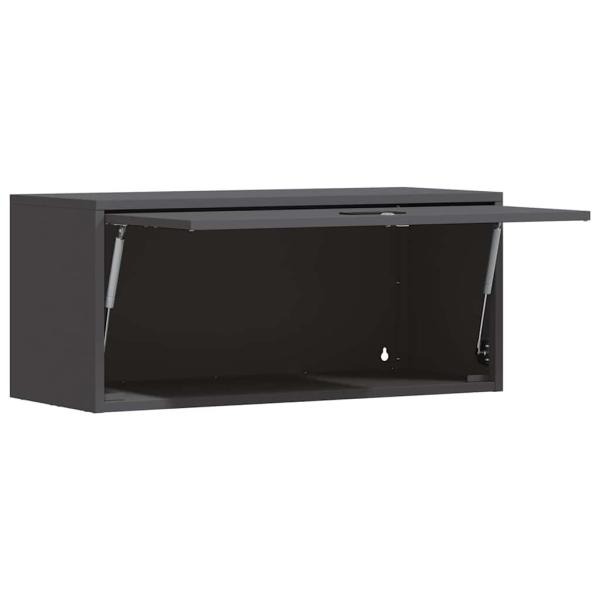 Wandschrank für die Garage mit Gasdrucklift-Tür Schwarz