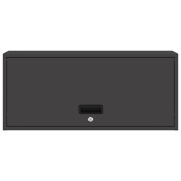 Wandschrank für die Garage mit Gasdrucklift-Tür Schwarz