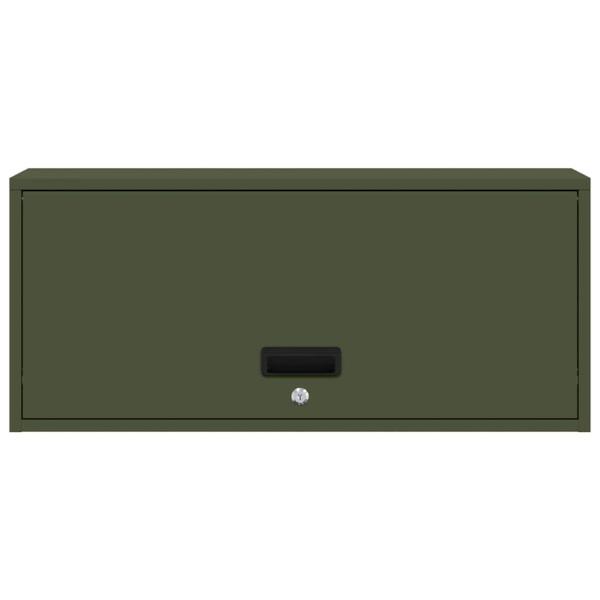 Wandschrank für die Garage mit Gasdrucklift-Tür Olivgrün