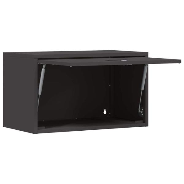 Wandschrank für die Garage mit Gasdrucklift-Tür Schwarz