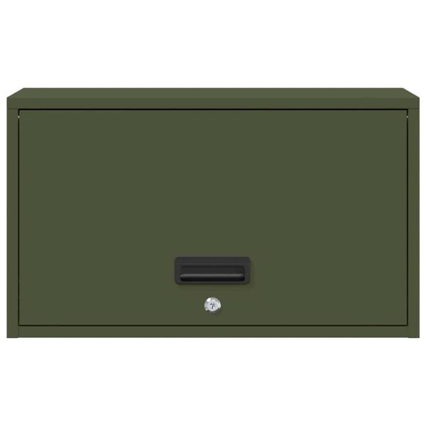 Wandschrank für die Garage mit Gasdrucklift-Tür Olivgrün