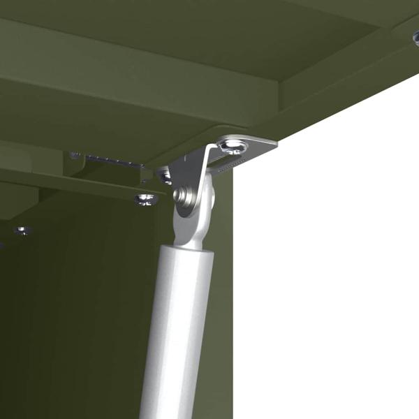 Wandschrank für die Garage mit Gasdrucklift-Tür Olivgrün