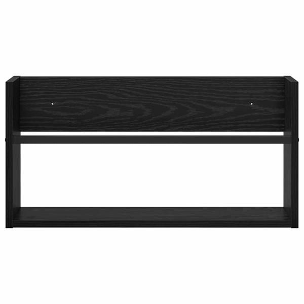 Magazinregal 2 pcs Schwarz Eichen-Optik 60 x 12 x 30 cm