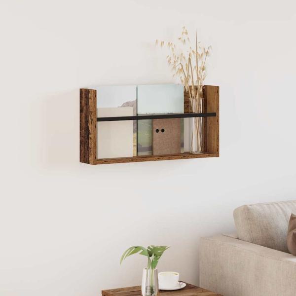 ARDEBO.de - Magazinregal mit Regal Altholz 60 x 12 x 30 cm Holzwerkstoff